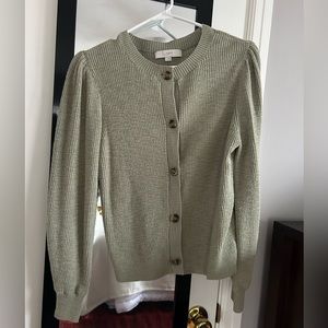 LOFT green knit cardigan